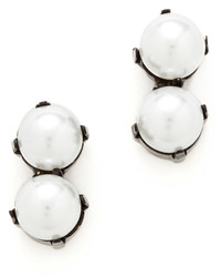 Kenneth Jay Lane Double Imitation Pearl Duster Earrings