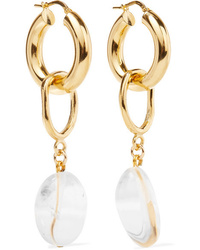 Mounser Found Objects Gold Plated Glass Hoop Earrings