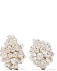 Fred Leighton 1960s 18 Karat White Gold Pearl And Diamond Clip Earrings One Size