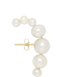 Saskia Diez Gold Drop Pearl Hugging Earrings