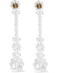 Simone Rocha Gold Plated Crystal Earrings White