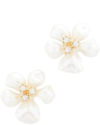 Kenneth Jay Lane Imitation Pearl Flower Earrings