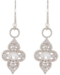Jude Frances Judefrances Jewelry Provence 18k Open Flower Diamond Topaz Dangle Drop Earrings