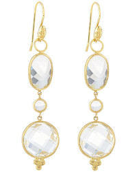 Jude Frances Judefrances Jewelry Provence White Topaz Diamond Triple Drop Earring Charms