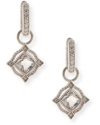 Jude Frances Lisse 18k Delicate Cushion Topaz Earring Charms With Diamonds