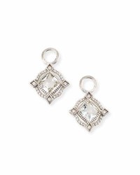 Jude Frances Lisse 18k Delicate Cushion Topaz Earring Charms With Diamonds