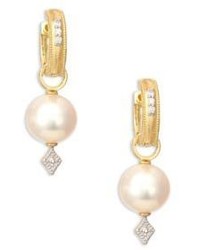 Jude Frances Lisse Diamond Pearl 18k Gold Earring Charms