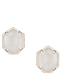 Kendra Scott Logan Rose Gold Stud Earrings In Ivory Pearl