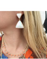 Kendra Scott Maury Statet Earrings In White Iridescent