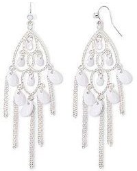 jcpenney Mixit White Bead Chain Chandelier Earrings