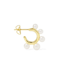 Ippolita Nova Y 18 Karat Gold Freshwater Pearl Hoop Earrings