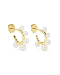Ippolita Nova Y 18 Karat Gold Freshwater Pearl Hoop Earrings