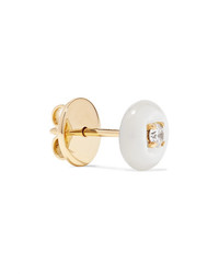 FERNANDO JORGE Orbit Medium 18 Karat Gold Diamond And Mother Of Pearl Earrings