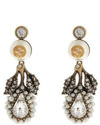Gucci Pearl Effect Embellished Flower Earrings