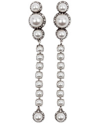 Lanvin Pearly Linear Drop Earrings White