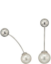 Majorica Round Pearl Rhodium Plated Earrings Earring