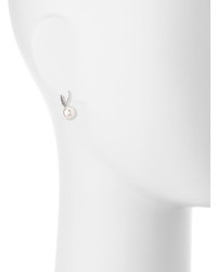 Majorica Silvertone White Pearl Drop Earrings 8mm