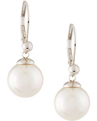 Majorica Sterling Silver Pearl Drop Earrings White