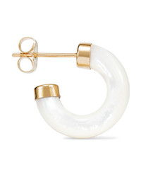 LOREN STEWART Stone Gold Mother Of Pearl Hoop Earrings