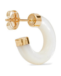 LOREN STEWART Stone Gold Mother Of Pearl Hoop Earrings