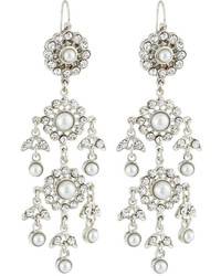 Jose & Maria Barrera Victorian Pearl Crystal Chandelier Earrings