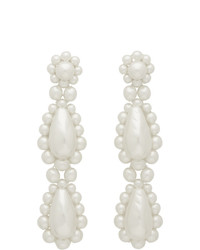 Simone Rocha White Pearl Drop Earrings