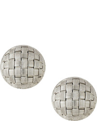 Roberto Coin Woven Silk 18k Medium Round Mesh Button Earrings