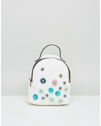 White Embellished Backpack