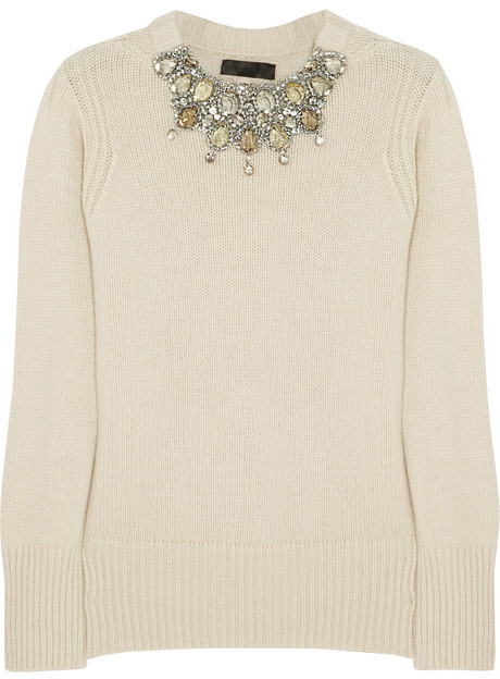 Burberry Prorsum Crystal Embellished Cashmere Sweater | Where to buy ...