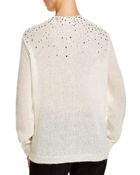 DKNY Embellished Semi Sheer Sweater