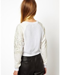 Asos Petite Sweater With Embellished Sleeves