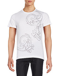 White Embellished Crew-neck T-shirt