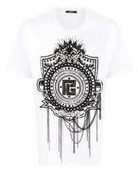 Balmain Chain Embellished Crest Logo T Shirt