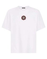 Dolce & Gabbana Crystal Embellished Logo Plaque T Shirt