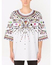 Dolce & Gabbana Crystal Embellished Short Sleeve T Shirt