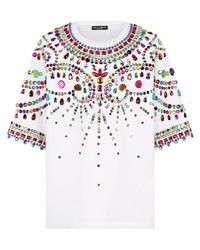 Dolce & Gabbana Crystal Embellished Short Sleeve T Shirt