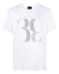 Billionaire Double B Crystal Embellished Cotton T Shirt