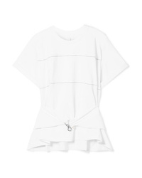 Carven Embellished Stretch Cotton Jersey Top