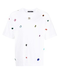 Dolce & Gabbana Logo Embellished Cotton T Shirt