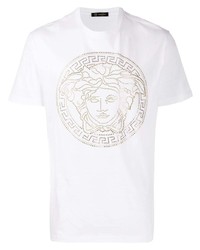 Versace Medusa Motif Studded T Shirt