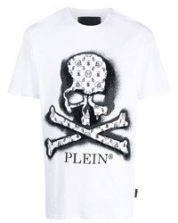 Philipp Plein Skull Print Rhinestone T Shirt
