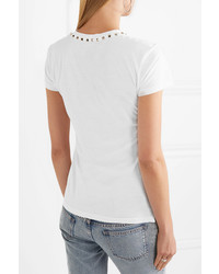 Valentino The Embellished Cotton Jersey T Shirt