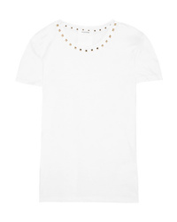 Valentino The Embellished Cotton Jersey T Shirt