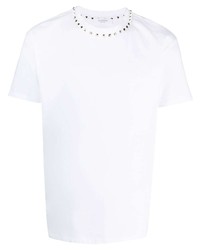 Valentino Garavani Untitled Stud Embellished Cotton T Shirt