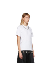 Christopher Kane White Crystal Necklace T Shirt