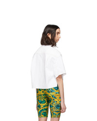 Versace Jeans Couture White Denim Cropped Shirt