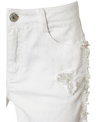 Ermanno Scervino Embellished Cotton Denim Shorts