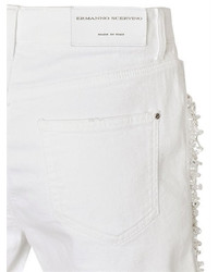 Ermanno Scervino Embellished Cotton Denim Shorts