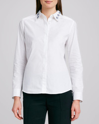 Magaschoni Embellished Collar Poplin Shirt