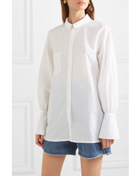 Mother of Pearl Miles Faux Pearl Embellished Organic Cotton Shirt